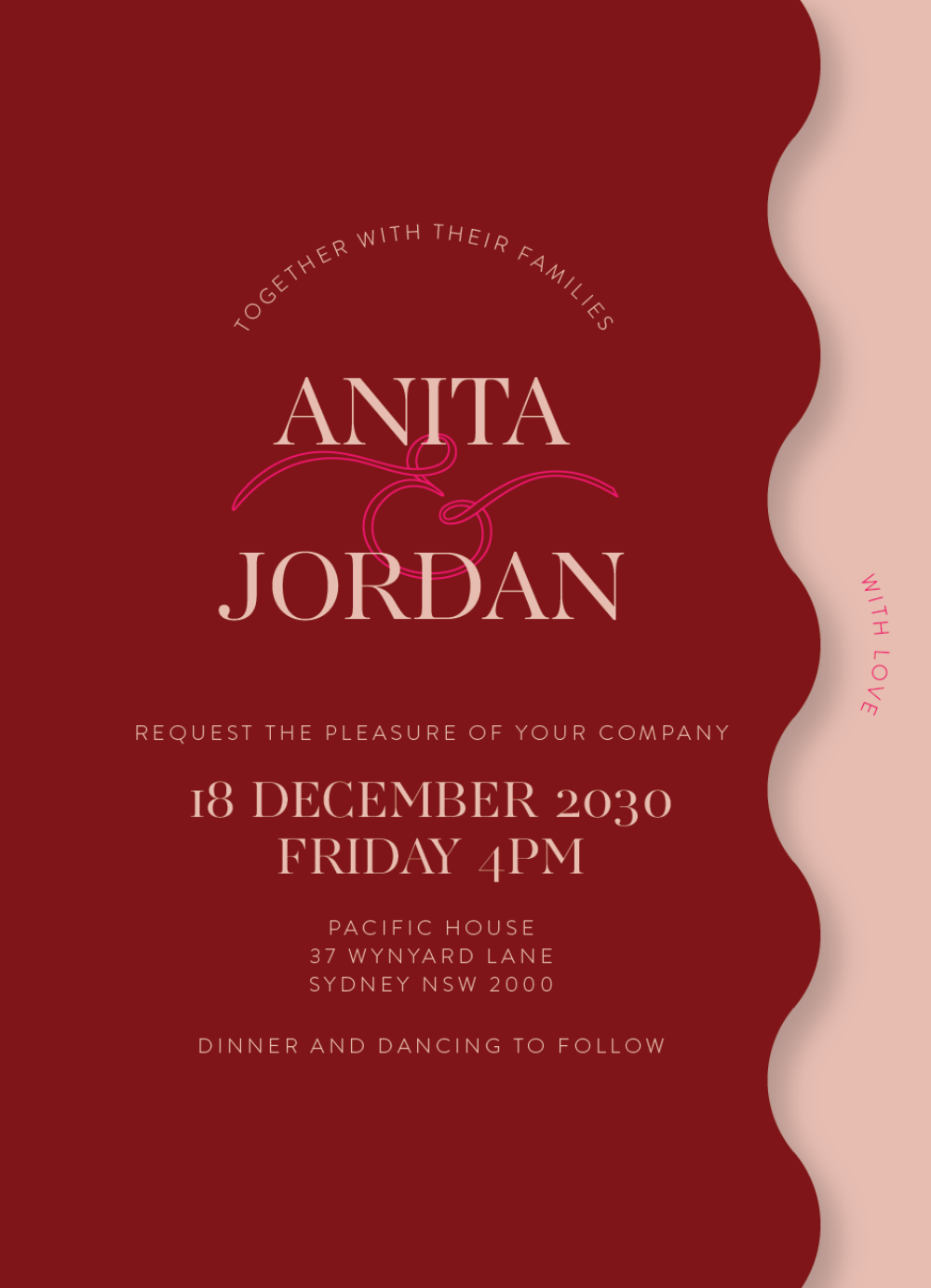 Red Velvet Wedding Invitations - Digital Printing design preview