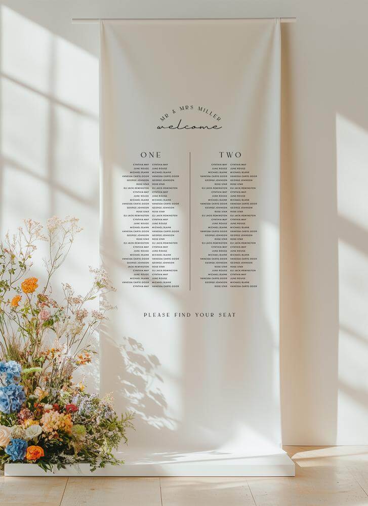 Byron Wedding Seating Chart - Digital Printing design preview