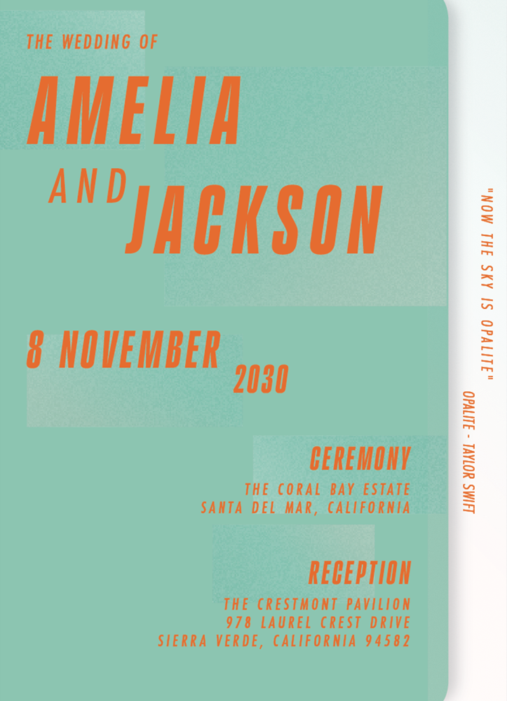 Opalite Wedding Invitations - Digital Printing design preview