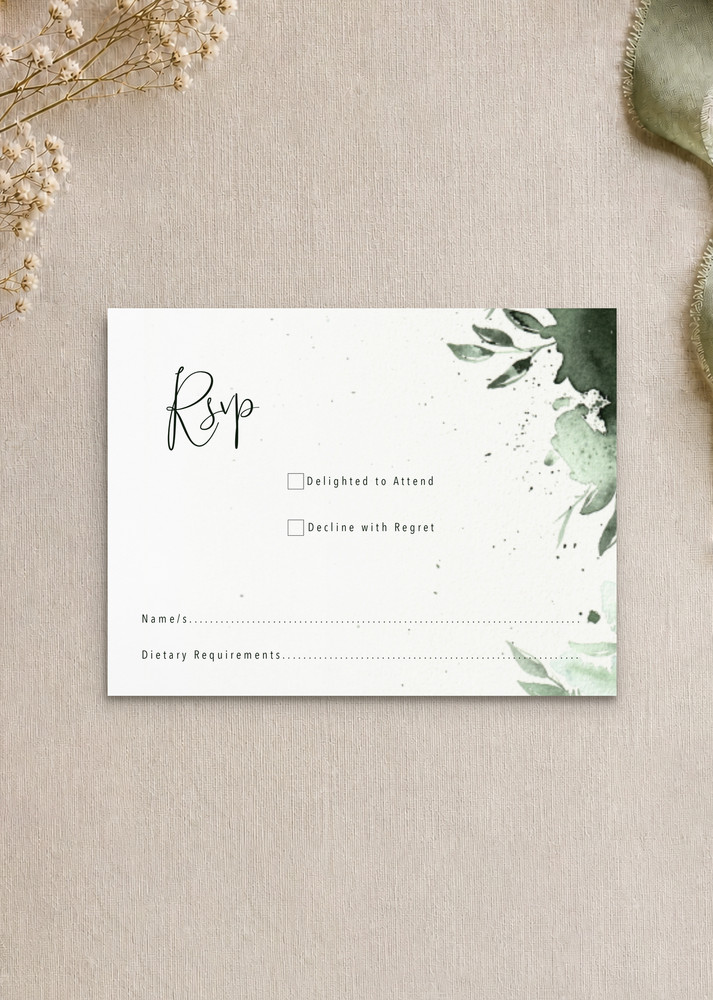 Highland Green RSVP Cards - Digital Printing design preview