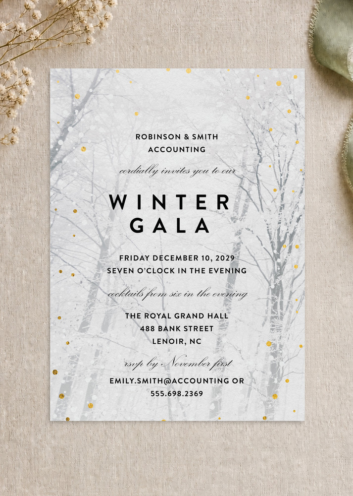 Winter Glow Corporate Event Invitations - Flat Foil design preview