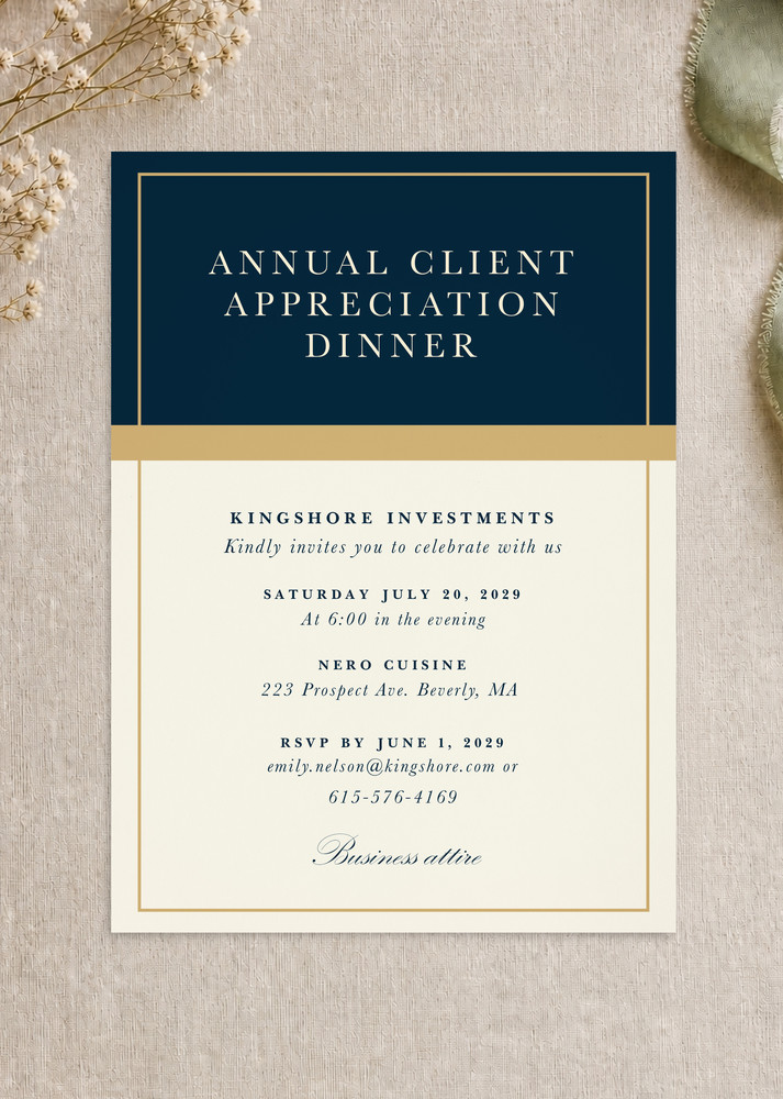 Grand Border Corporate Event Invitations - Flat Foil design preview