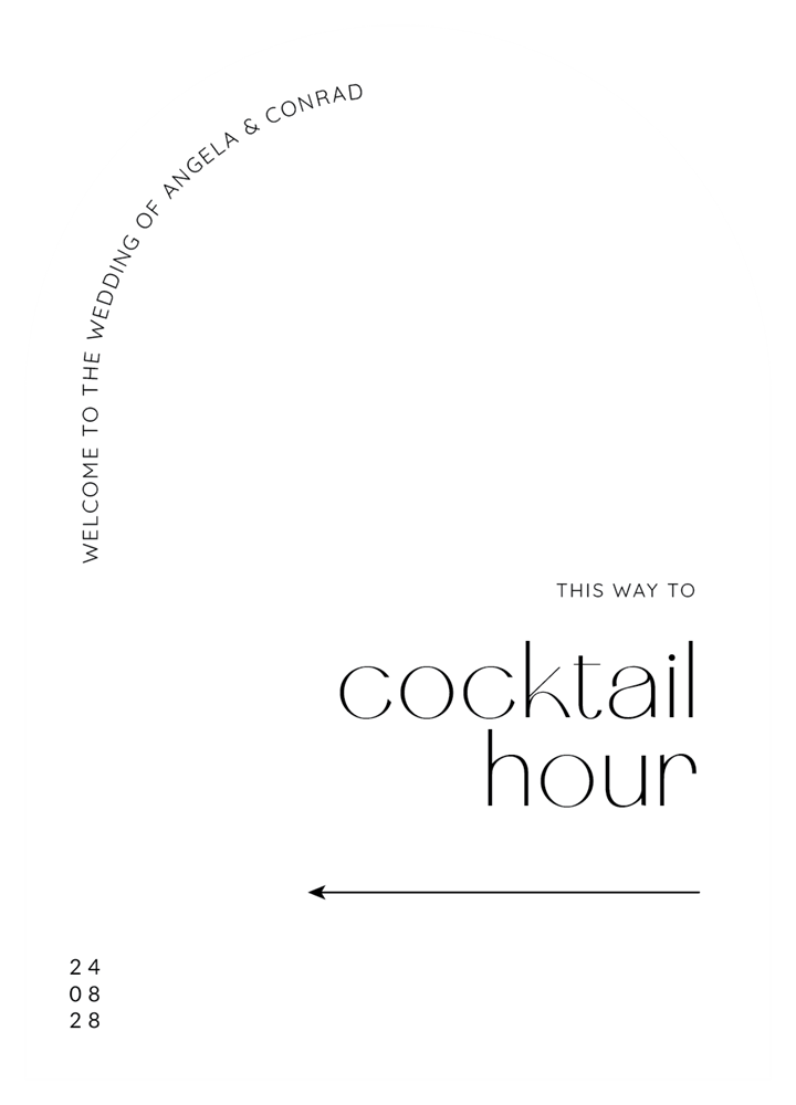 Modern Pebble Wedding Signs - Digital Printing design preview
