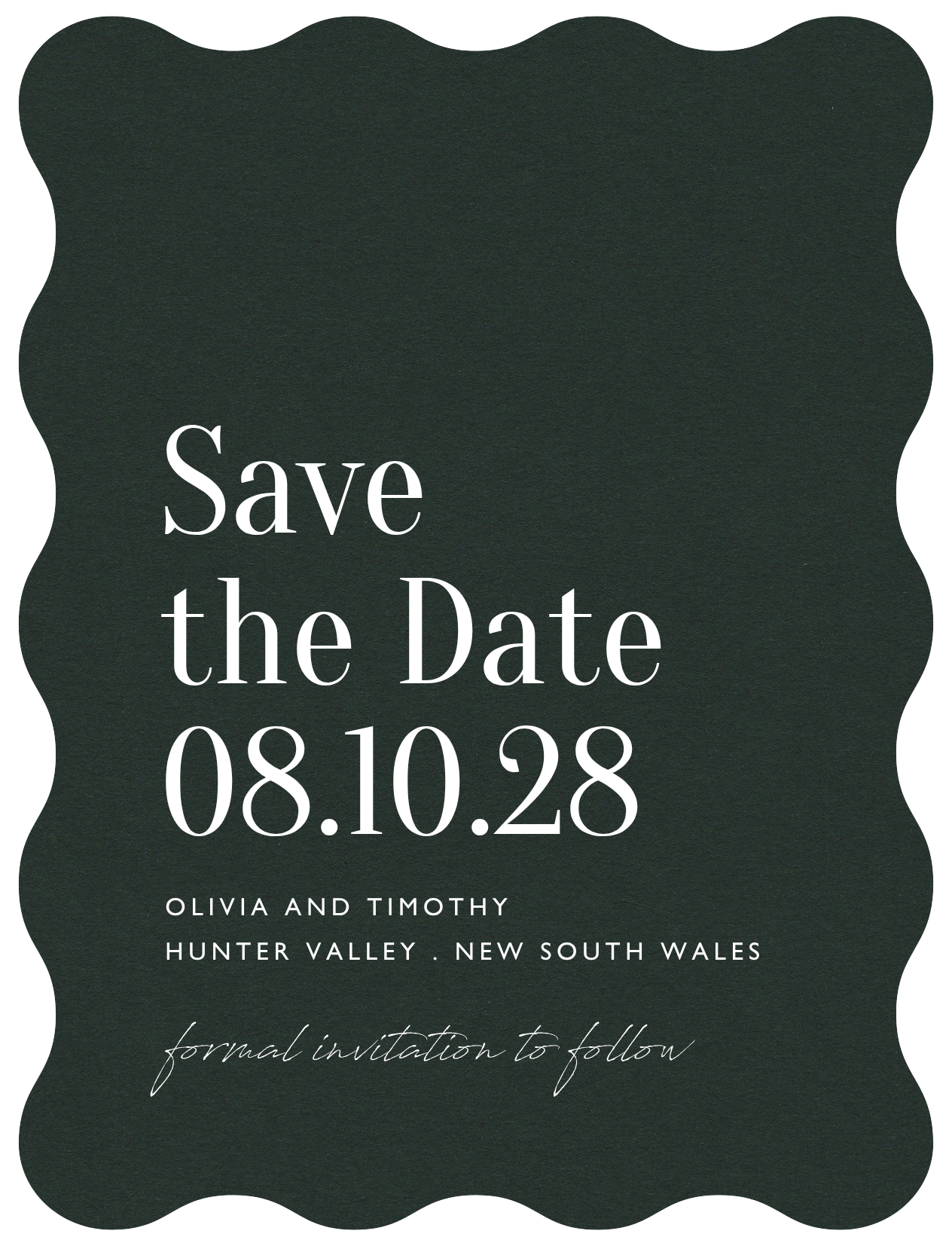 Statement Save The Date - White Ink design preview