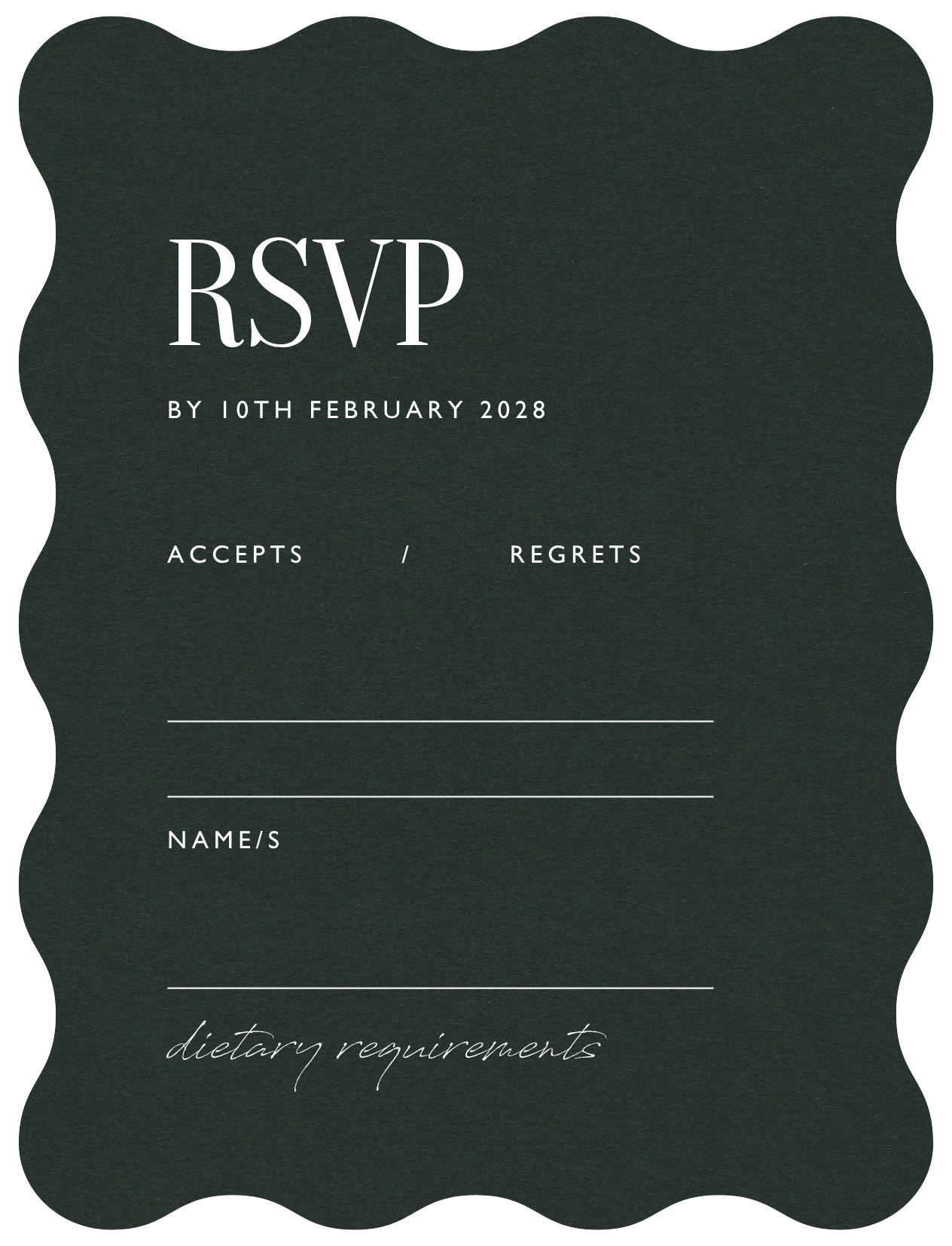 Statement RSVP Cards - White Ink design preview