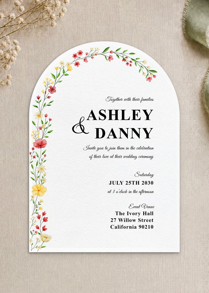 Flowers Arch Wedding Invitations - Digital Printing design preview