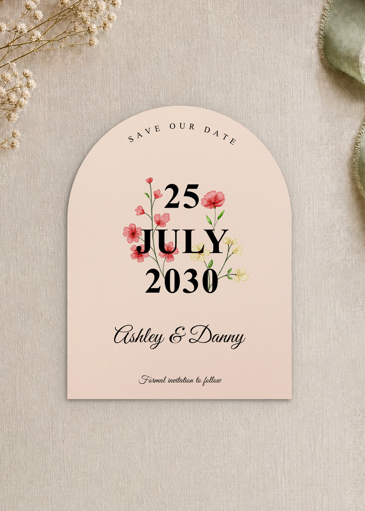Flowers Arch Save The Date - Digital Printing design preview