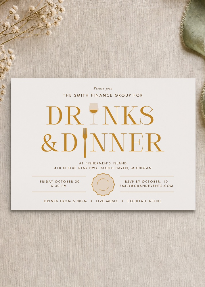 Drinks and Dinner - Corporate Event Invitations