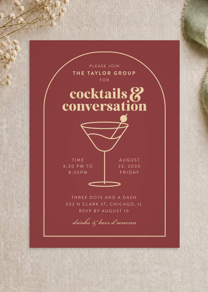 Cocktails And Conversation Corporate Event Invitations - Digital Printing design preview