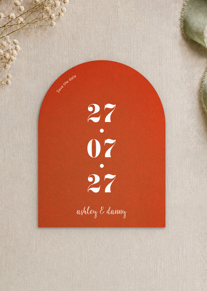 Midnight Curve Save The Date - White Ink design preview