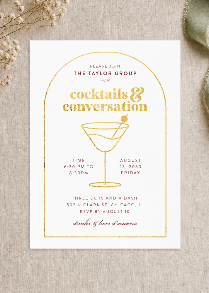 Cocktails and Conversation - Corporate Event Invitations