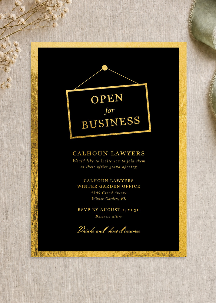 Open For Business - Corporate Event Invitations