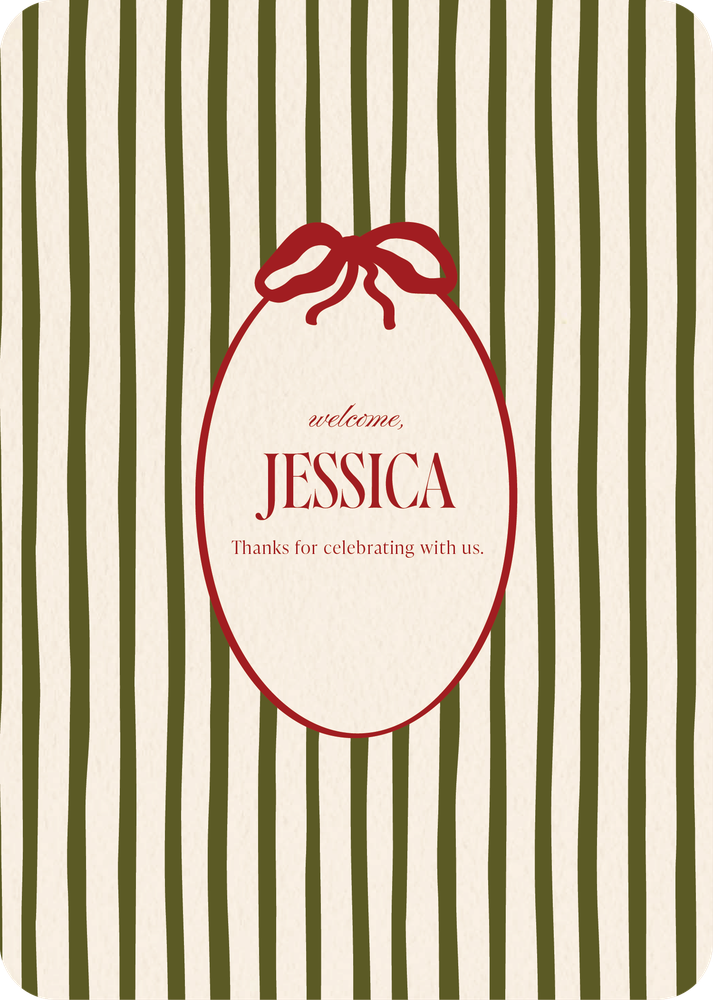 Bow Stripes - Wedding Menu