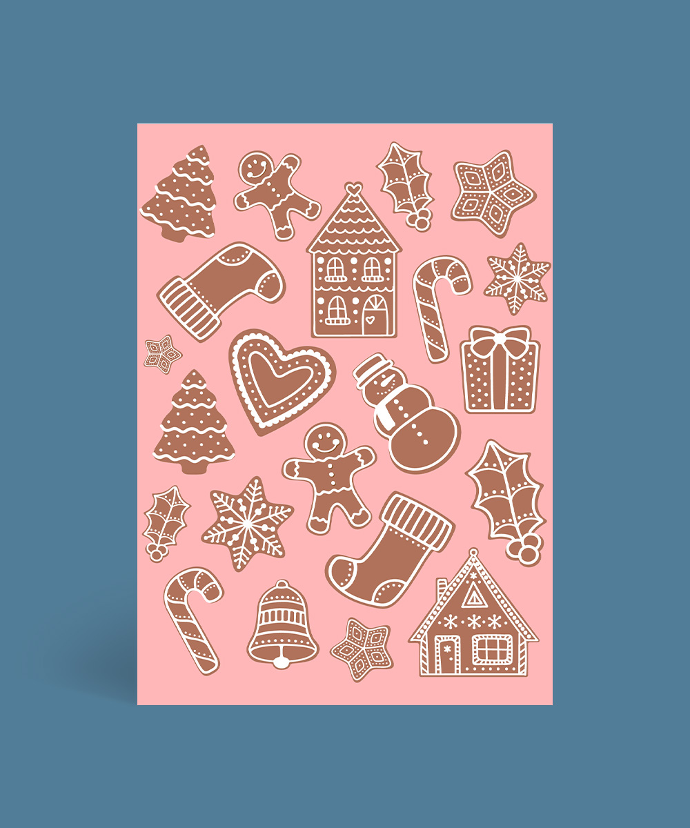 Gingerbread Cookies Type 2 Christmas Cards - Digital Printing design preview