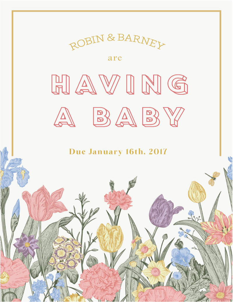 The Magnificent Garden Baby Announcements - Digital Printing design preview