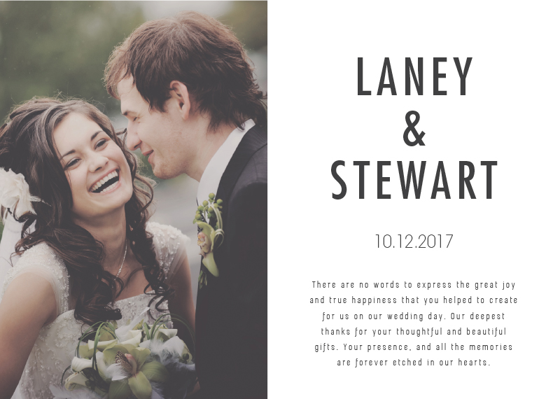 The Great Joy Wedding Thank You Cards - Digital Printing design preview