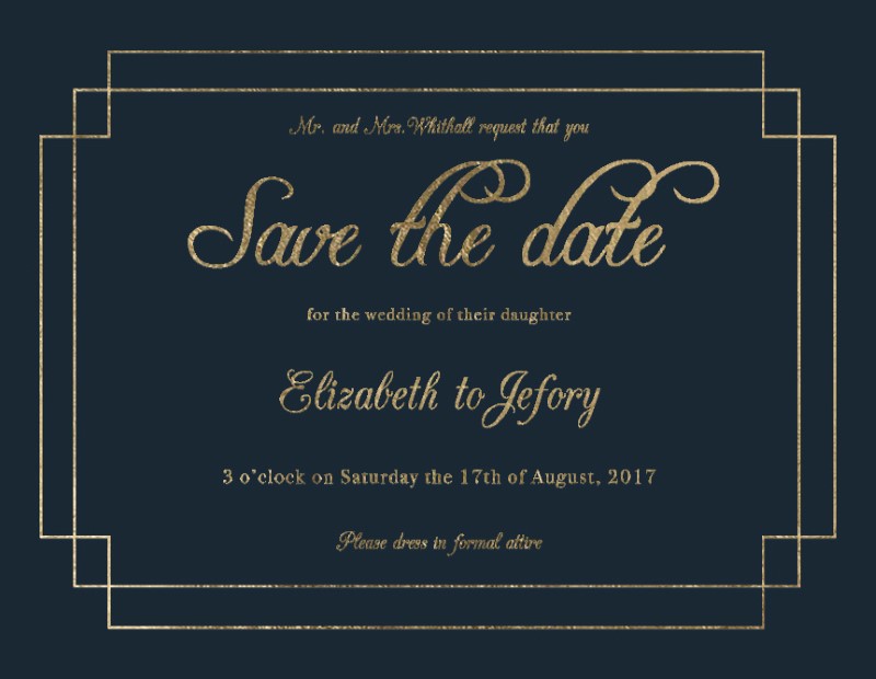 Elegance Save The Date - Colour Stock + Foil design preview