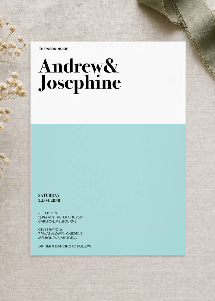 Pastel Pantone Wedding Invitations - Digital Printing design preview