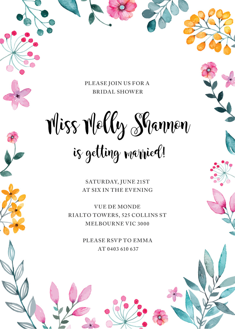 Miss Happy - Bridal Shower Invitations