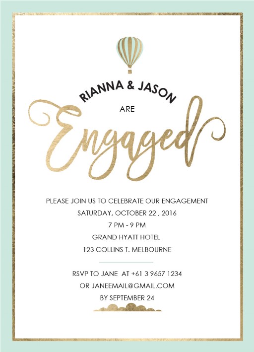 Engagement Party Invitations I Customise And Print Online
