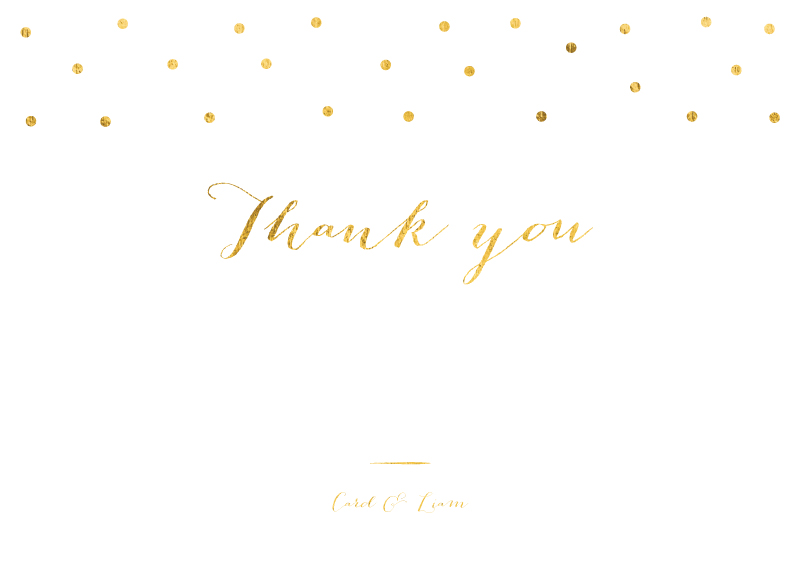 Goldie Dots Wedding Thank You Cards - Foil Stamp design preview