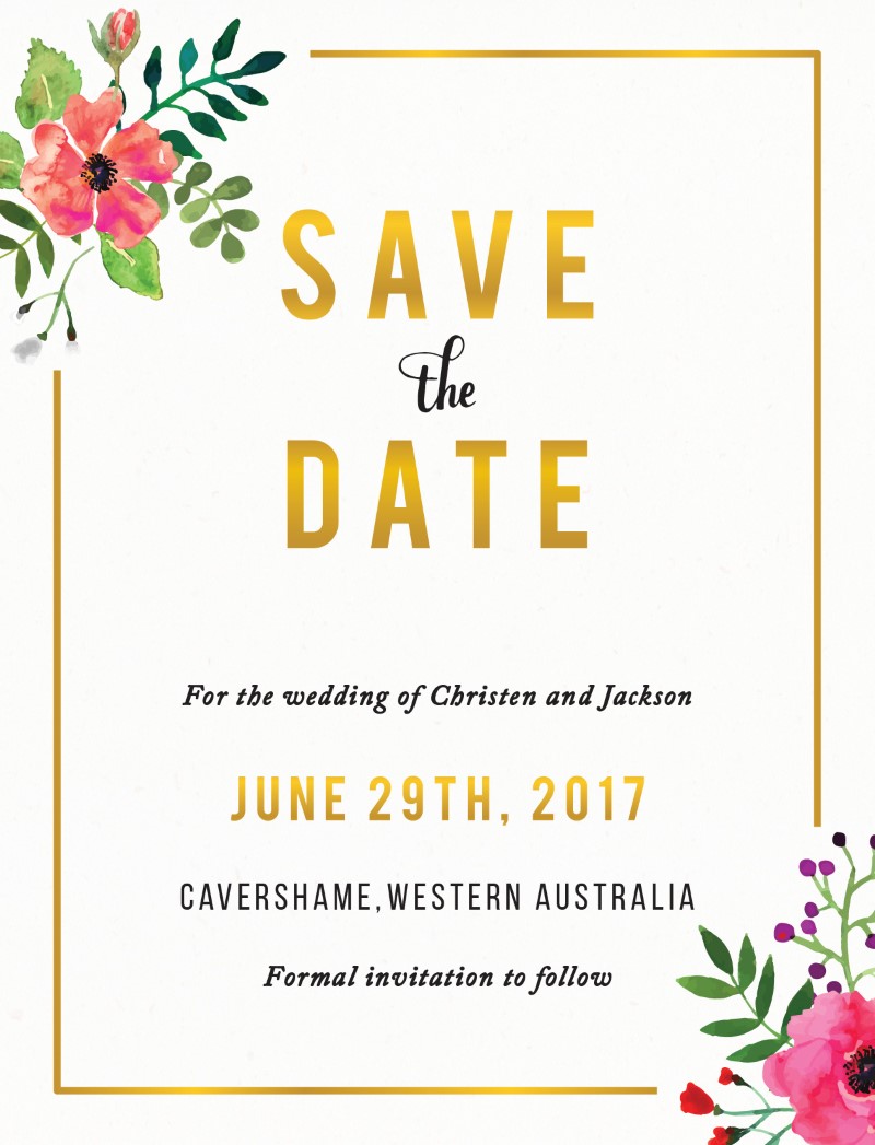 Flos Paradisi Save The Date - Flat Foil design preview