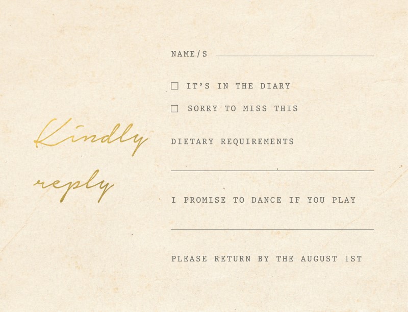 Classic Letter RSVP Cards - Foil Stamp design preview