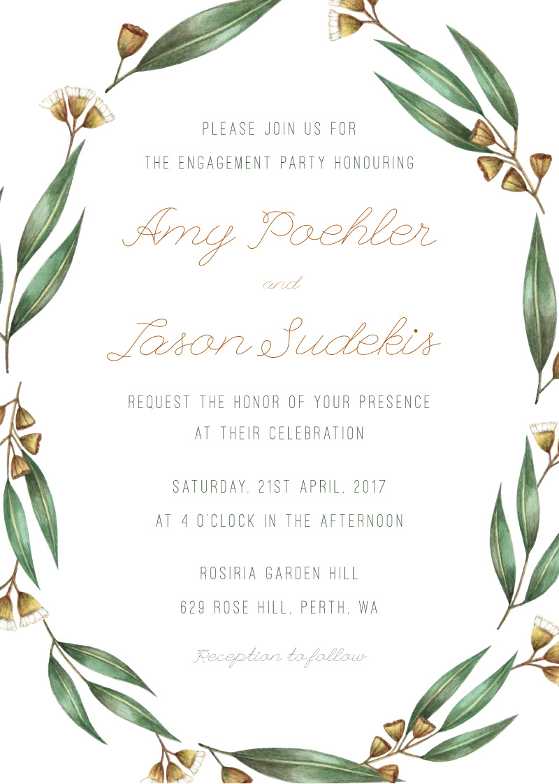 Under The Eucalyptus Engagement Invitations - Digital Printing design preview