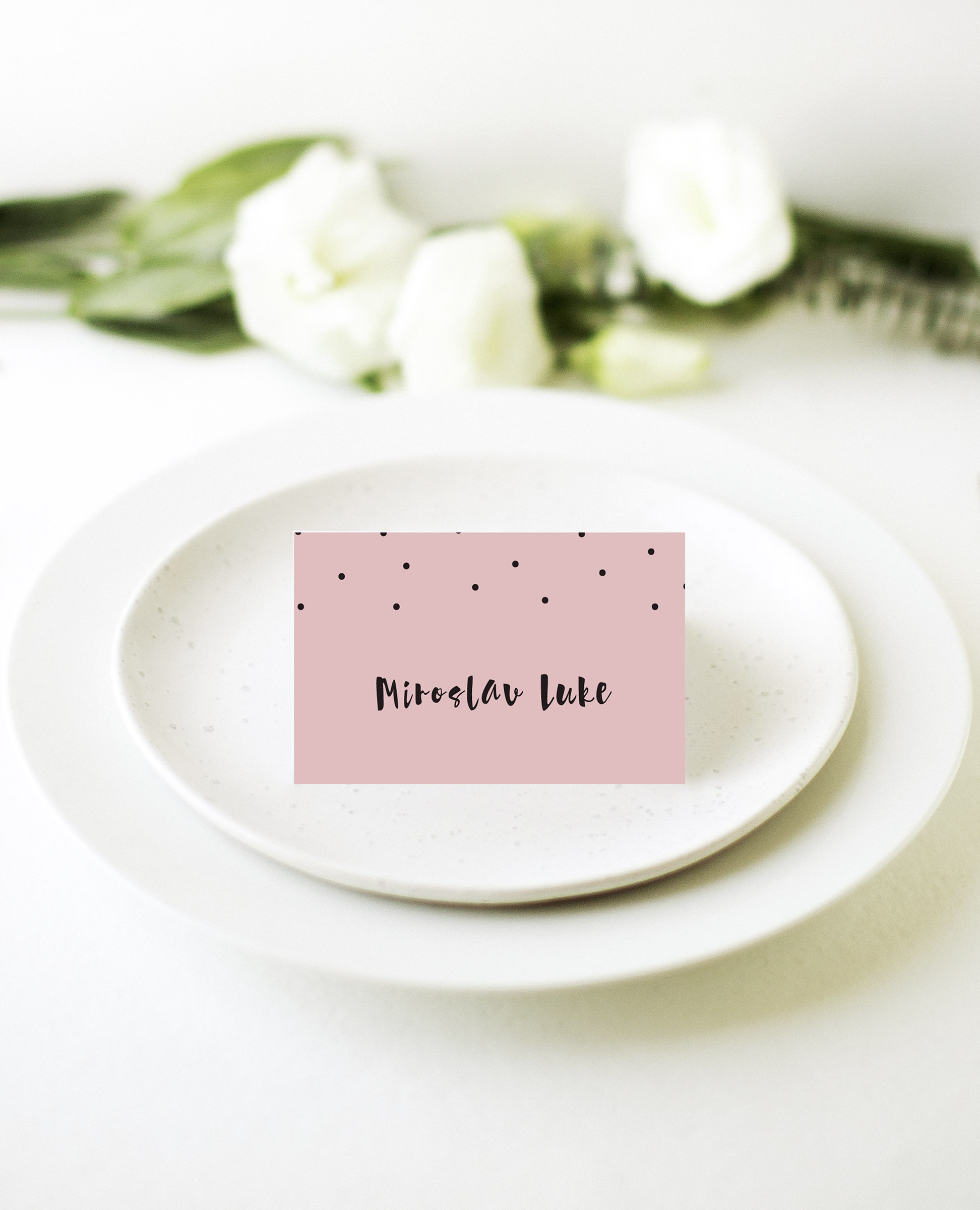 Dots Wedding Place Cards - Digital Printing design preview
