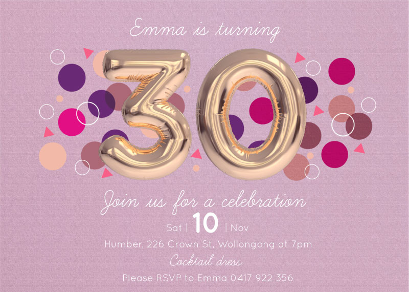 Suddenly 30 Birthday Invitations - Digital Printing design preview