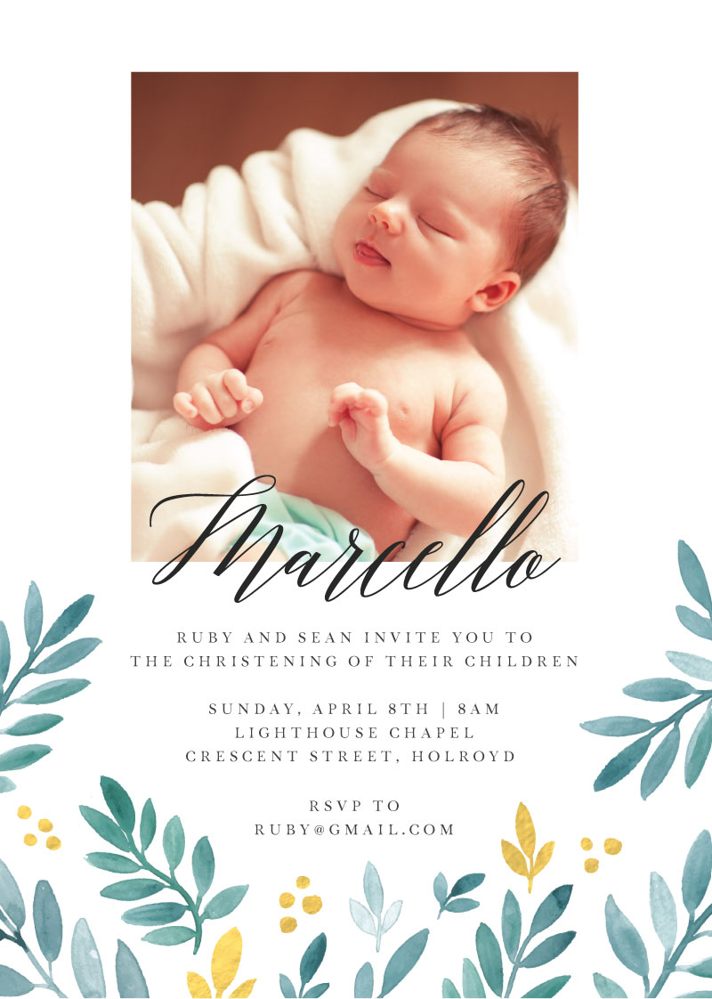 Polaroid - Christening Invitations