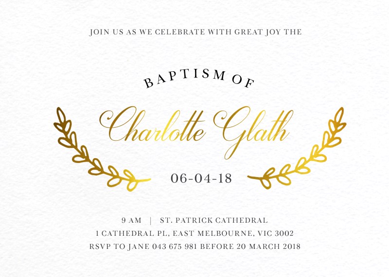 The New Birth - Christening Invitations