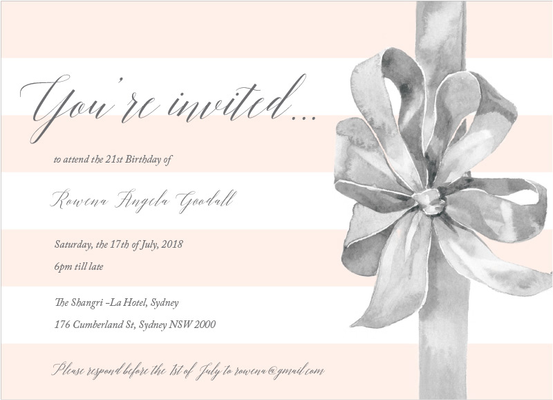 Birthday Ribbon - Birthday Invitations