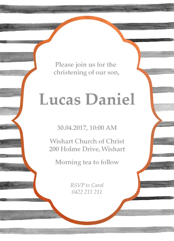 Bath Time Christening Invitations - Digital Printing design preview