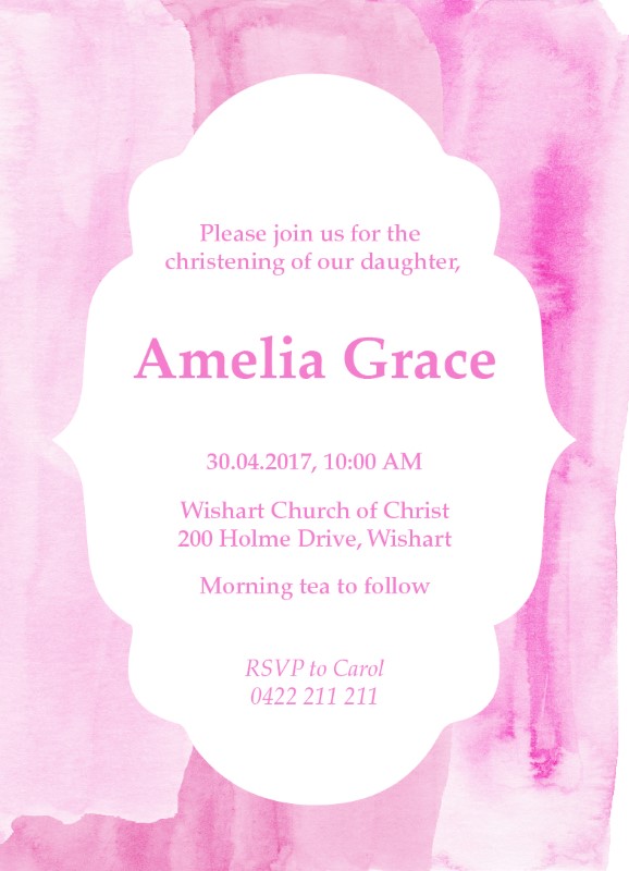 Bath Time Christening Invitations - Digital Printing design preview