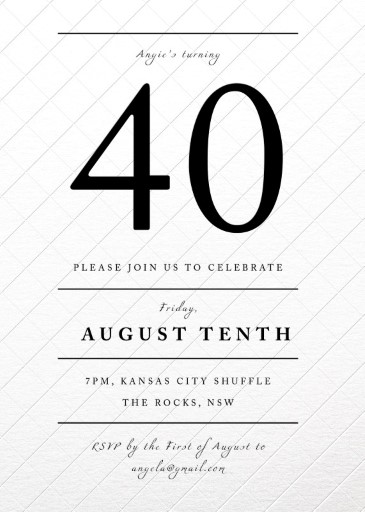 Type & Lines birthday invitation design from Paperlust.