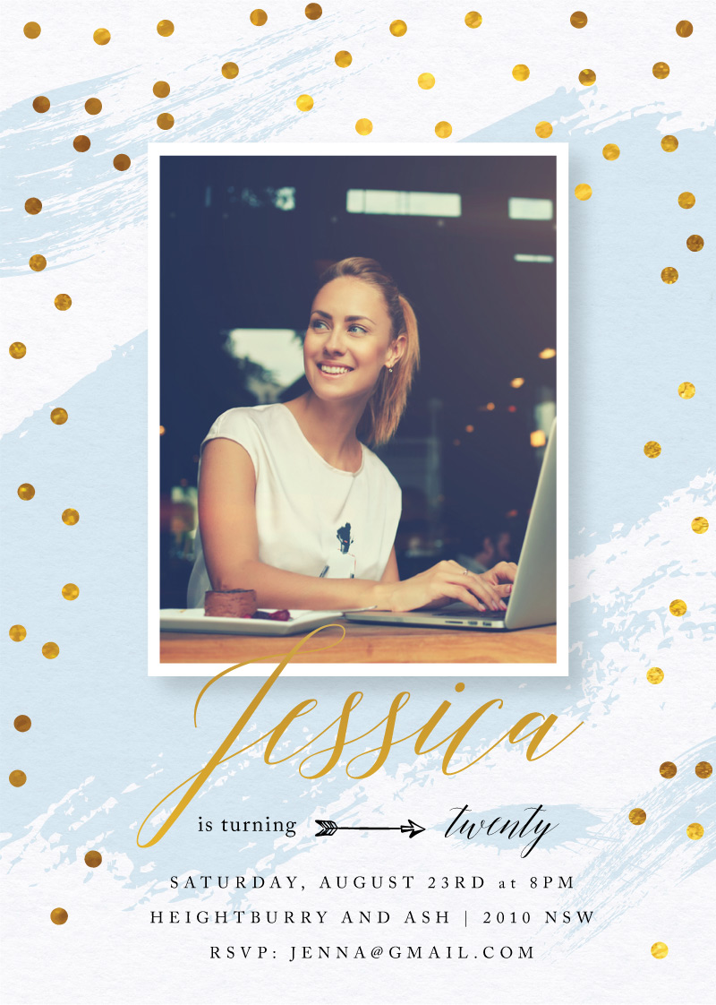 Spark The Day Birthday Invitations - Flat Foil design preview