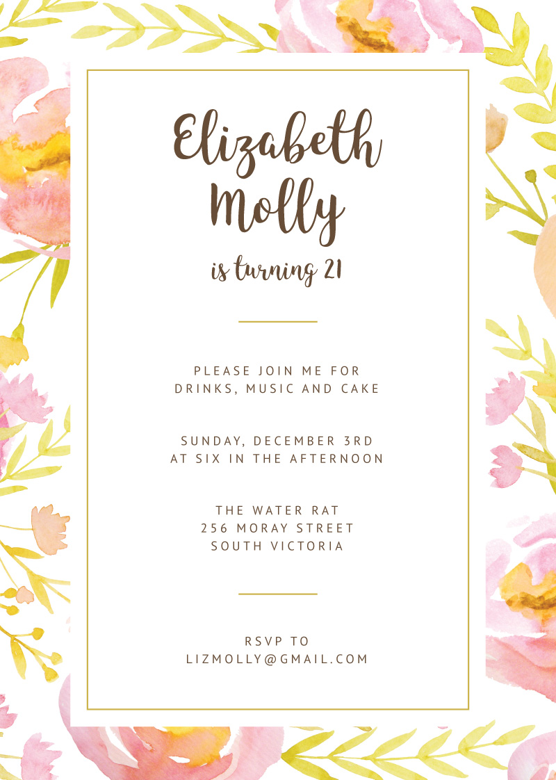 Autumn Leaves - Birthday Invitations