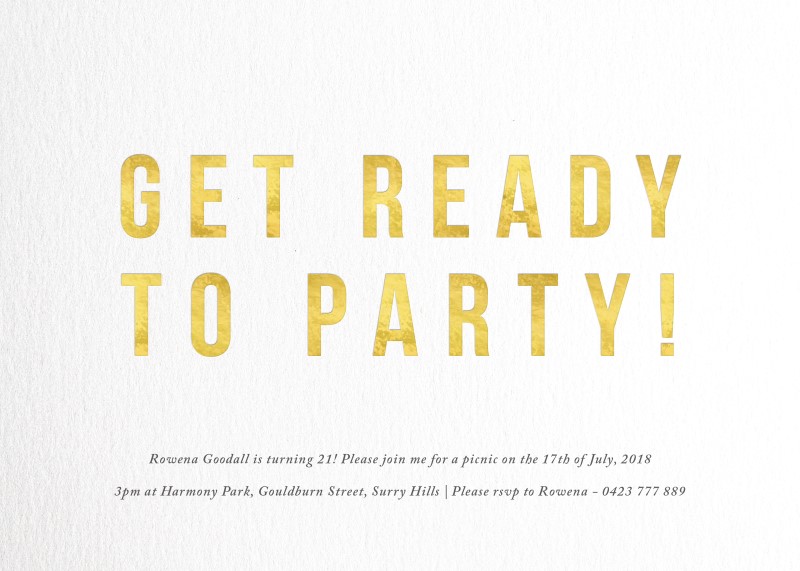 Get Ready - Birthday Invitations