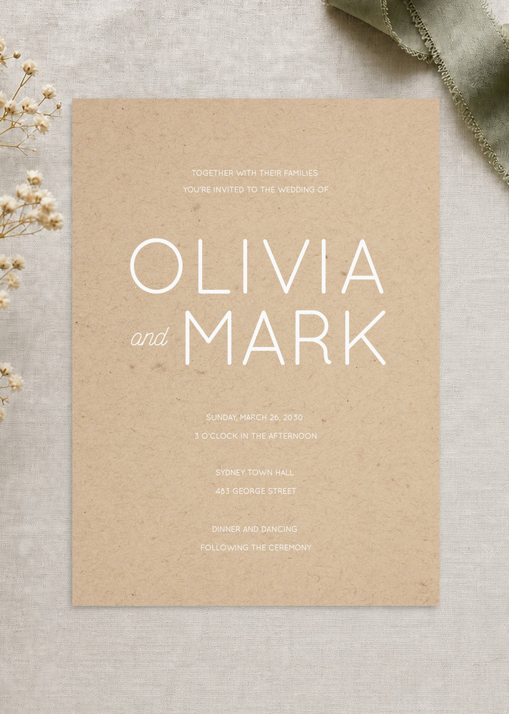 Modern Wedding Invitations - White Ink design preview