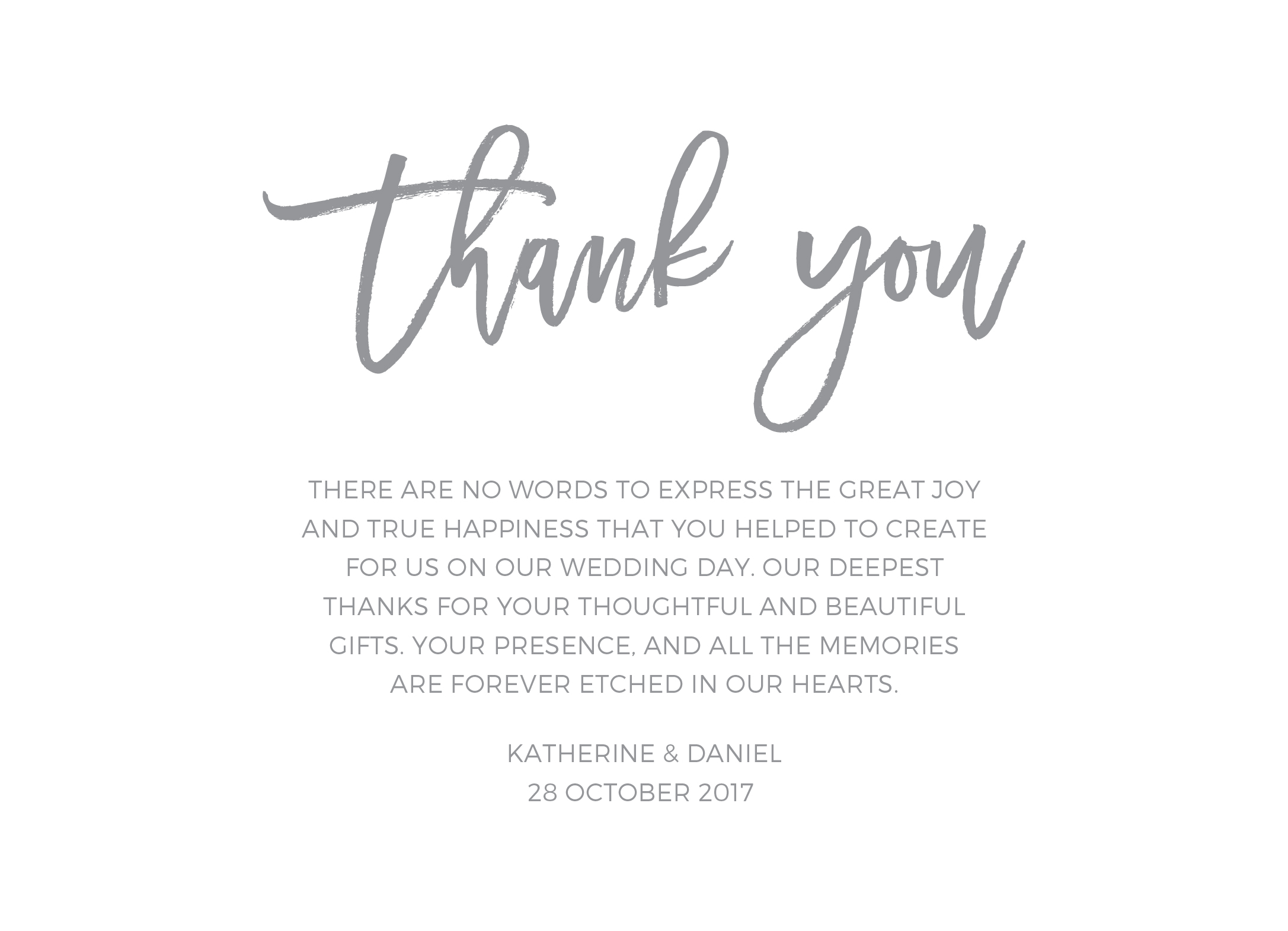 Simply Carefree Wedding Thank You Cards - Letterpress design preview