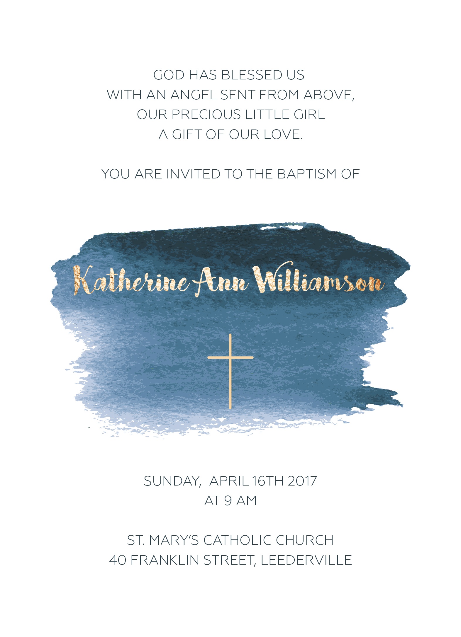 Born Of Water Christening Invitations - Foil Stamp design preview