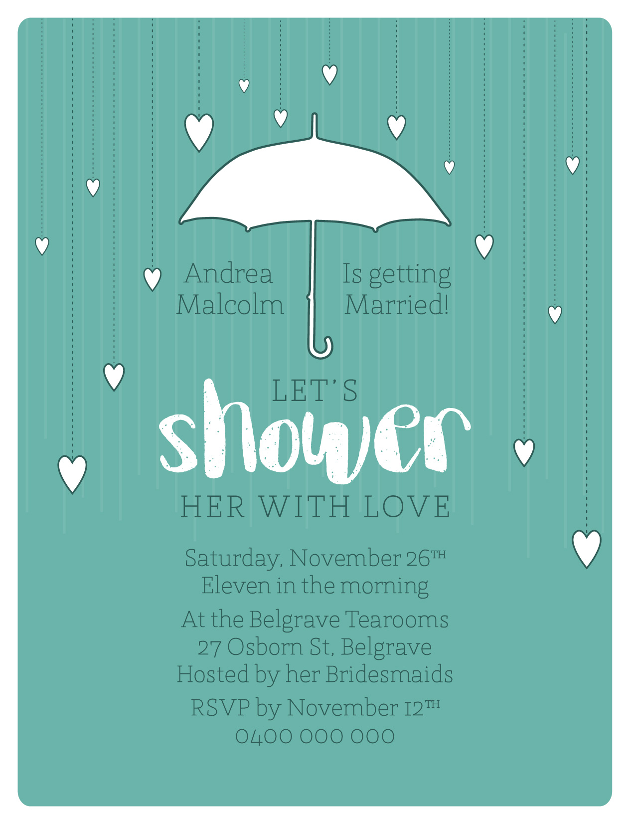 Shower Her With Love - Bridal Shower Invitations