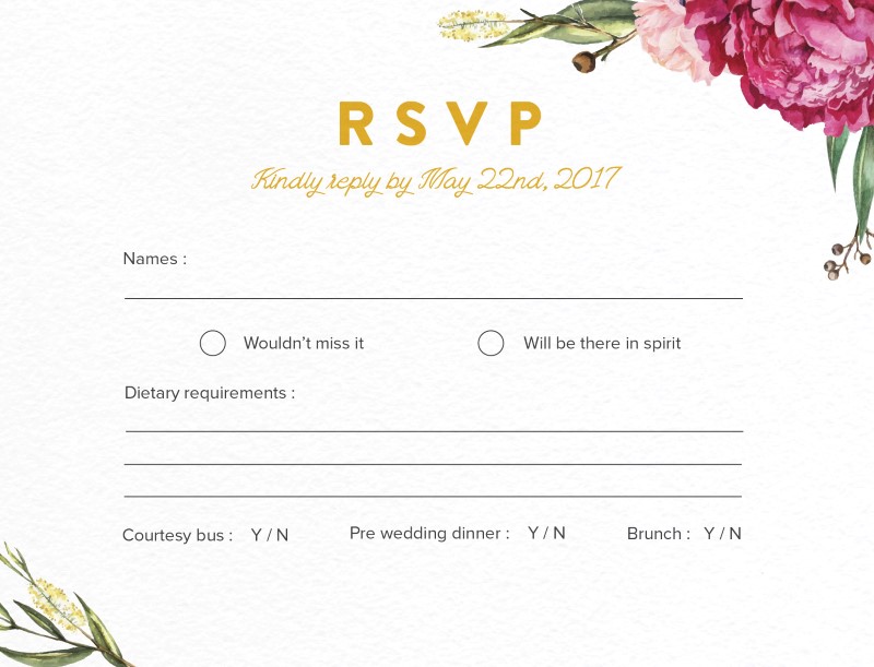 Garden Party RSVP Cards - Foil Stamp design preview