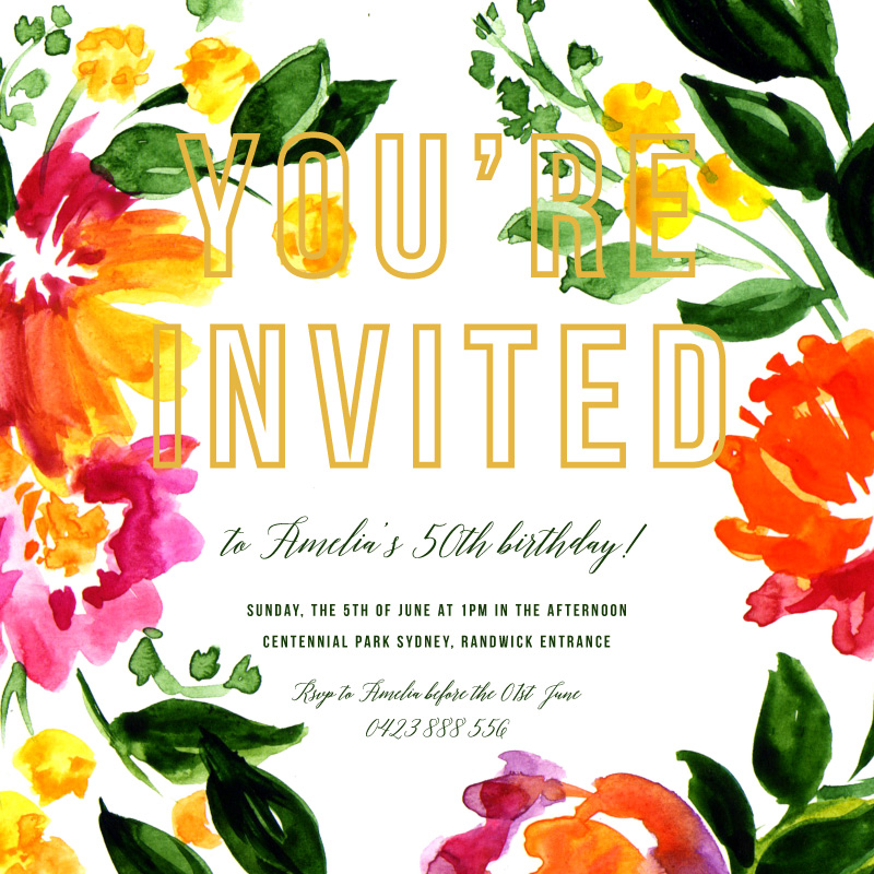 Spring Birthday Birthday Invitations - Metallic Prints design preview