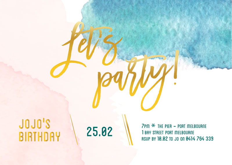 Lets Party - Birthday Invitations