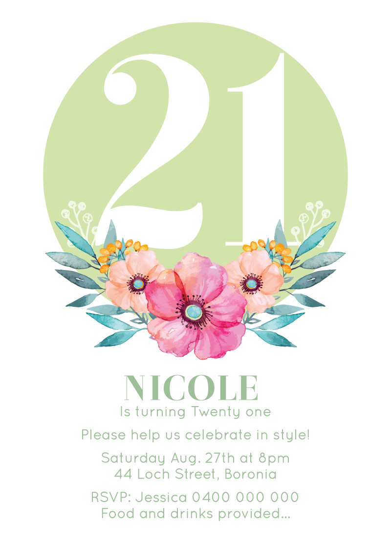 Say It With Flowers Birthday Invitations - Digital Printing design preview