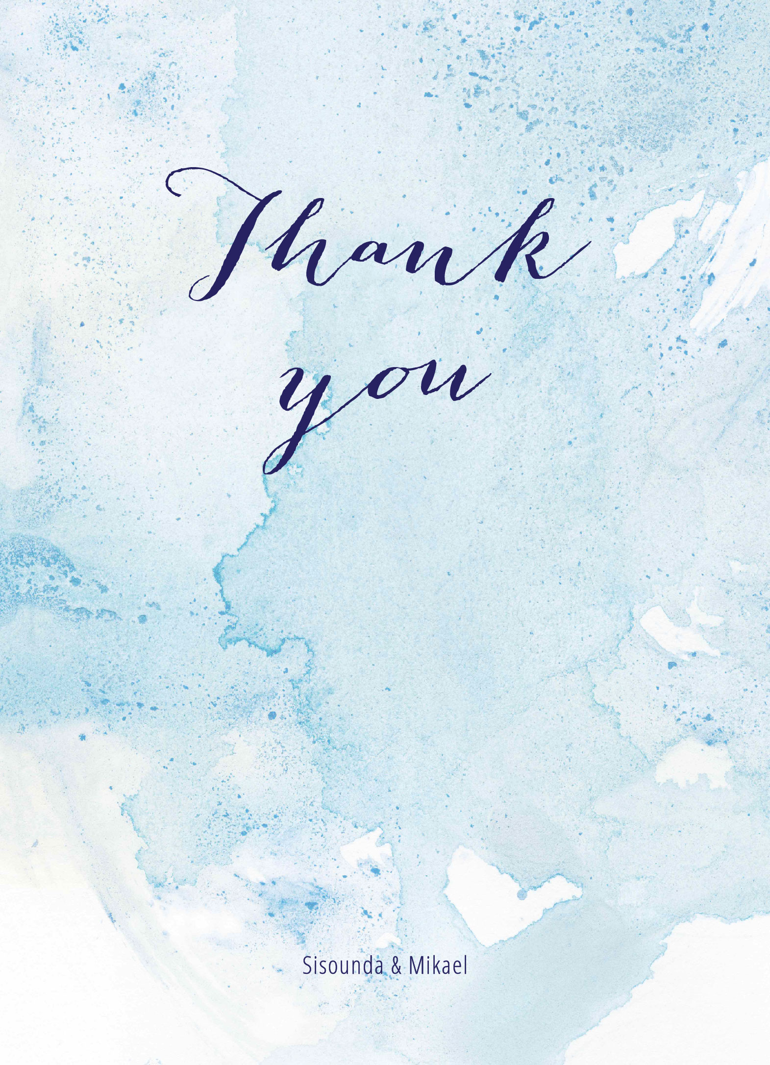 Splash Wedding Thank You Cards - Digital Printing design preview