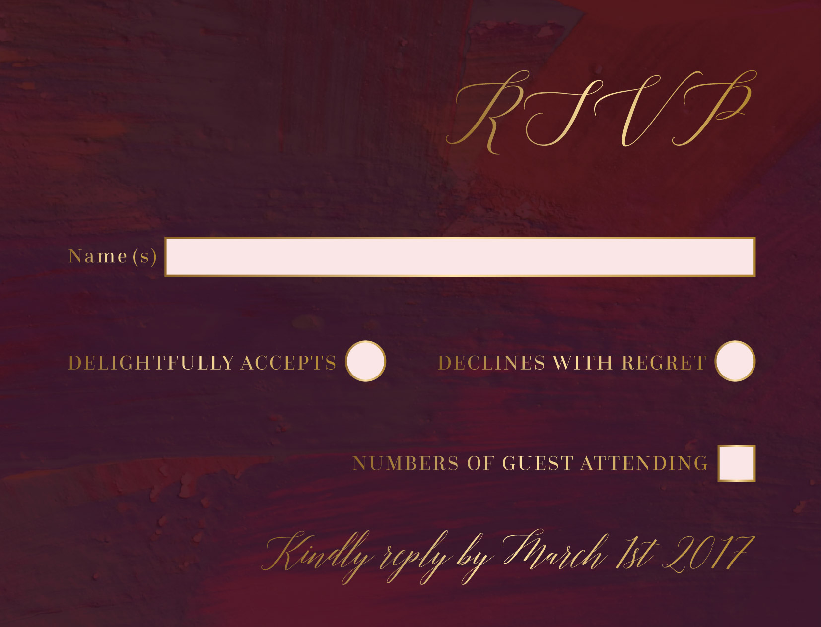 Ron Burgundy RSVP Cards - Metallic Prints design preview