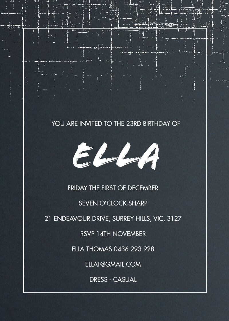 Abstract Speckle Birthday Invitations - White Ink design preview